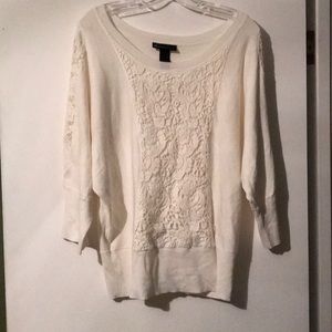 NWOT crochet detail ivory sweater 18/20